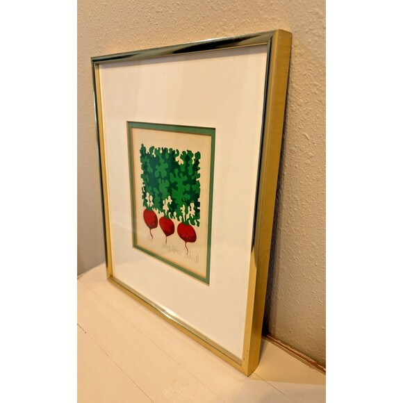Vintage Janice Garnon Mitchell Original Print Radishes Numbered and Signed - Picture 4 of 11